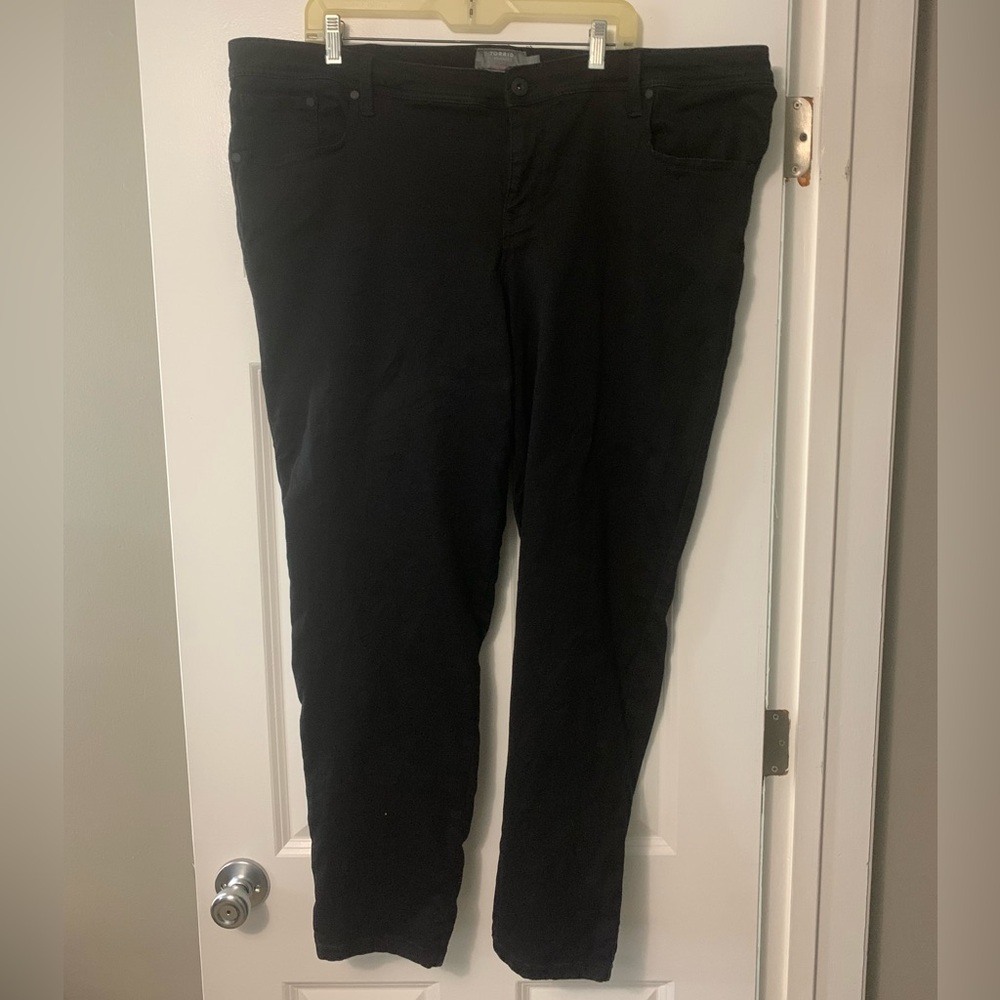 Torrid Pants Black Luxe Skinny Sateen Stretch Jeans Black size 24T